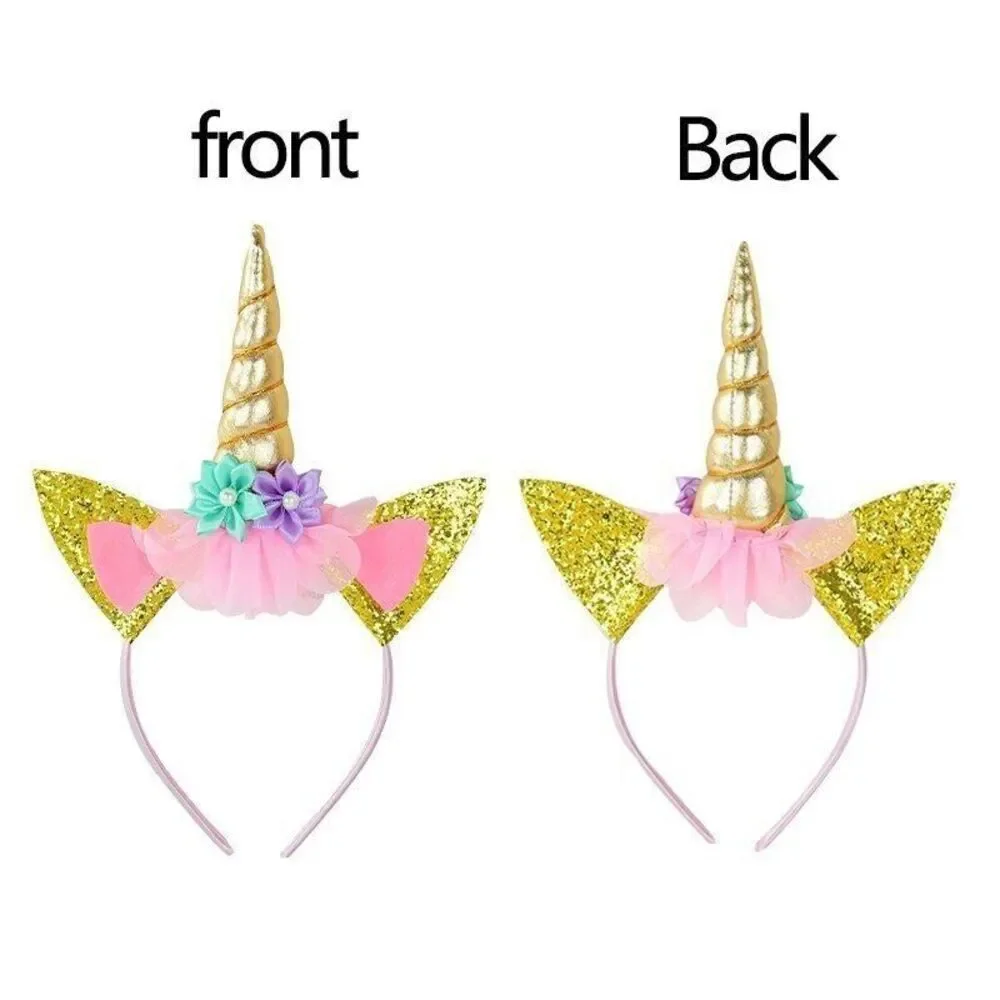 kids Unicorn Headband Halloween Hair Accessories Birthday Girl Hairband set of 4